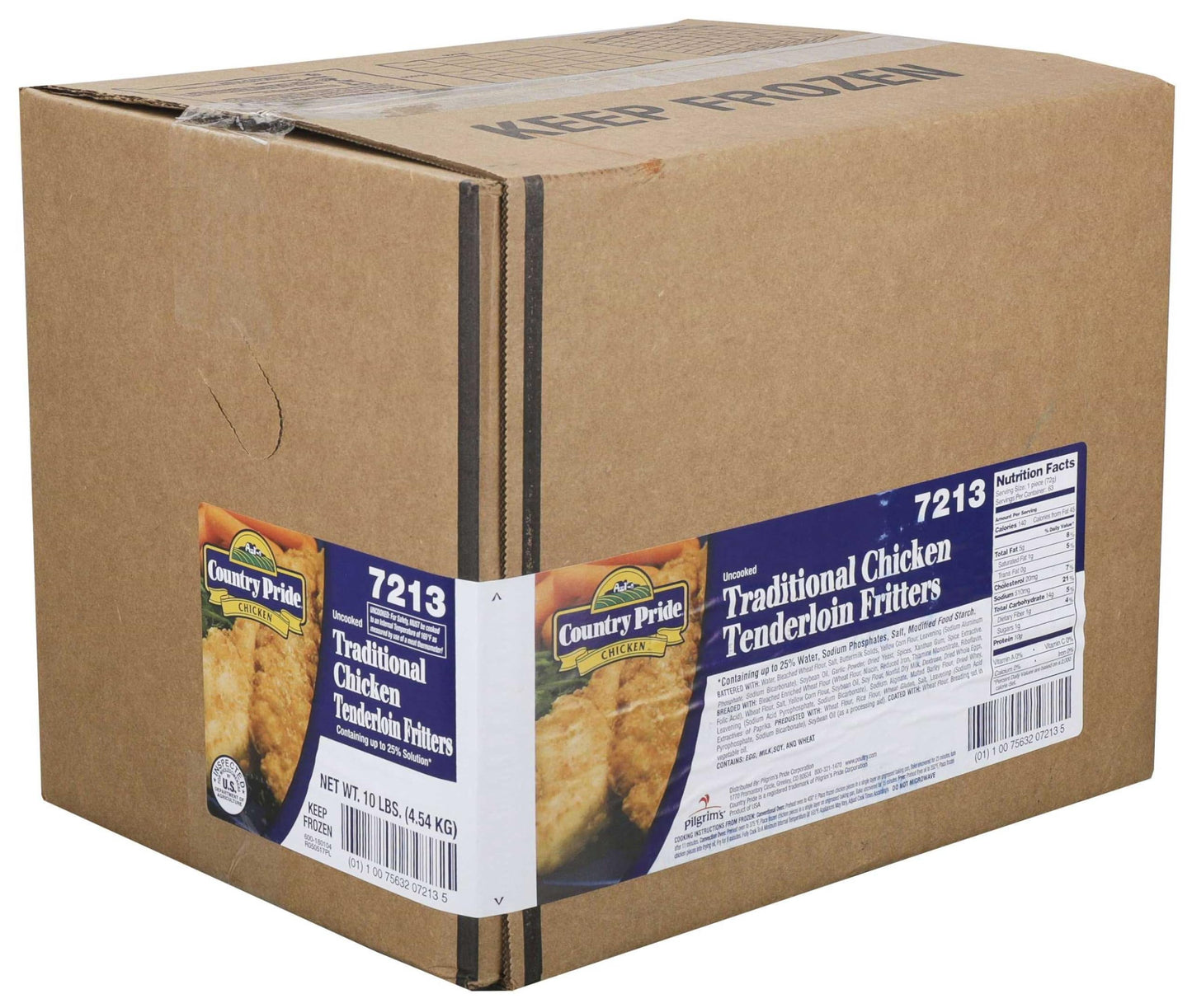 Country Pride Large Traditional Chicken Breast Tenderloin Fritter, 5 Pound -- 2 per case.