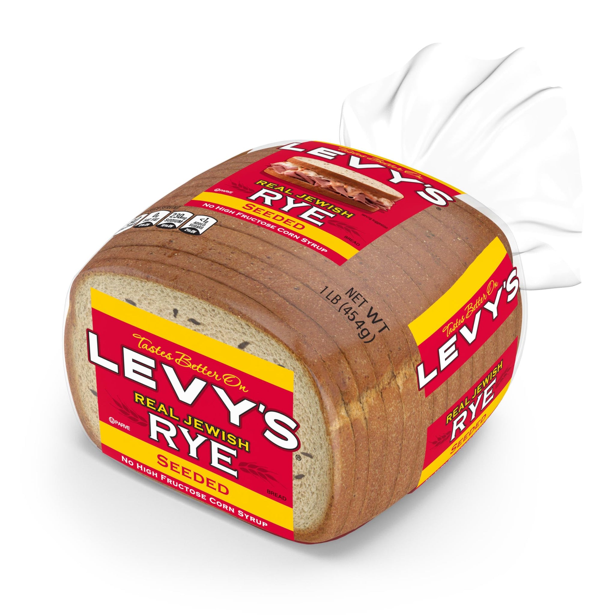 Levy's Seeded Rye Bread, Rye Bread, 16 oz Bag