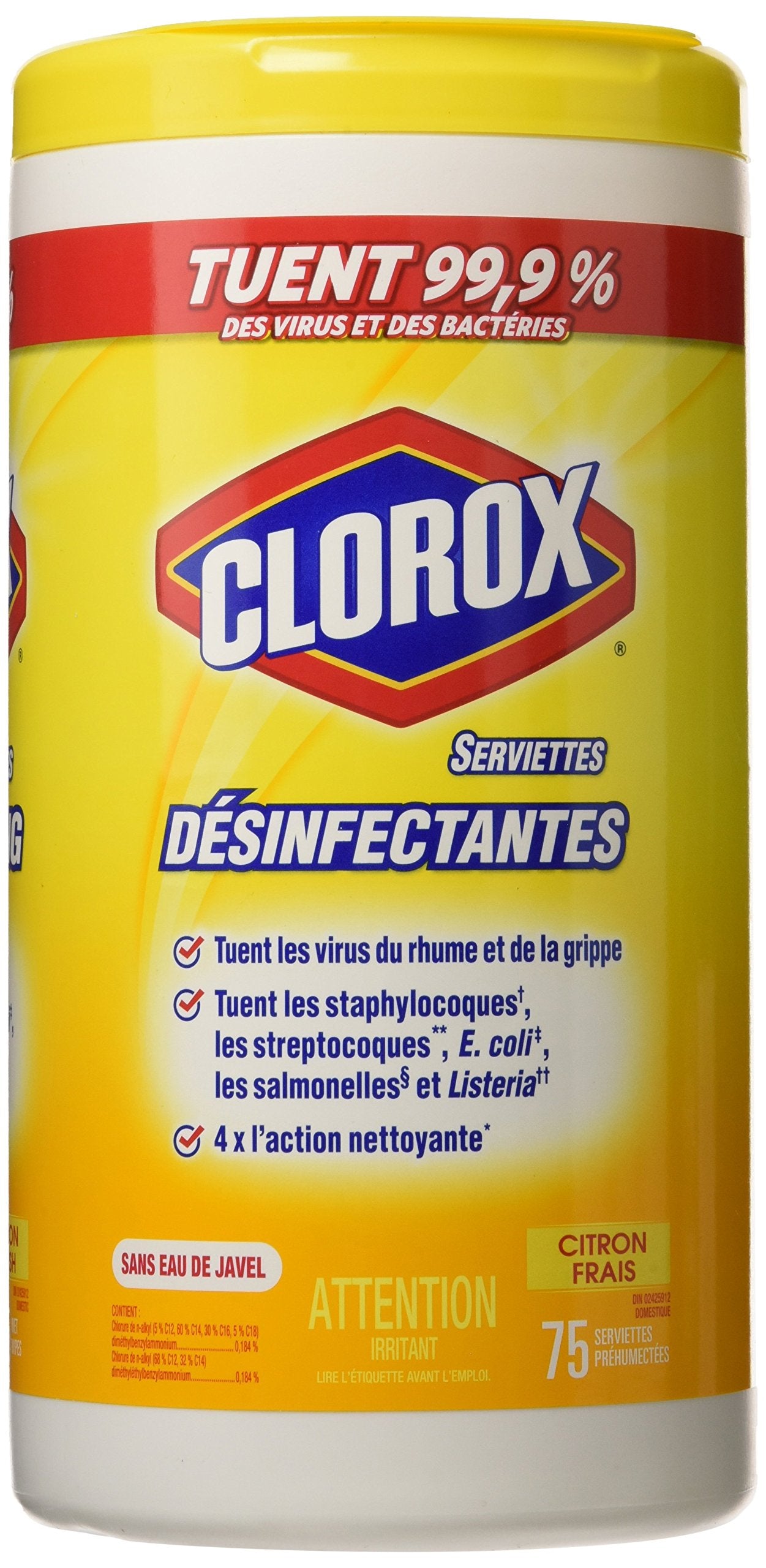 Clorox Lemon Wipes 75 Count