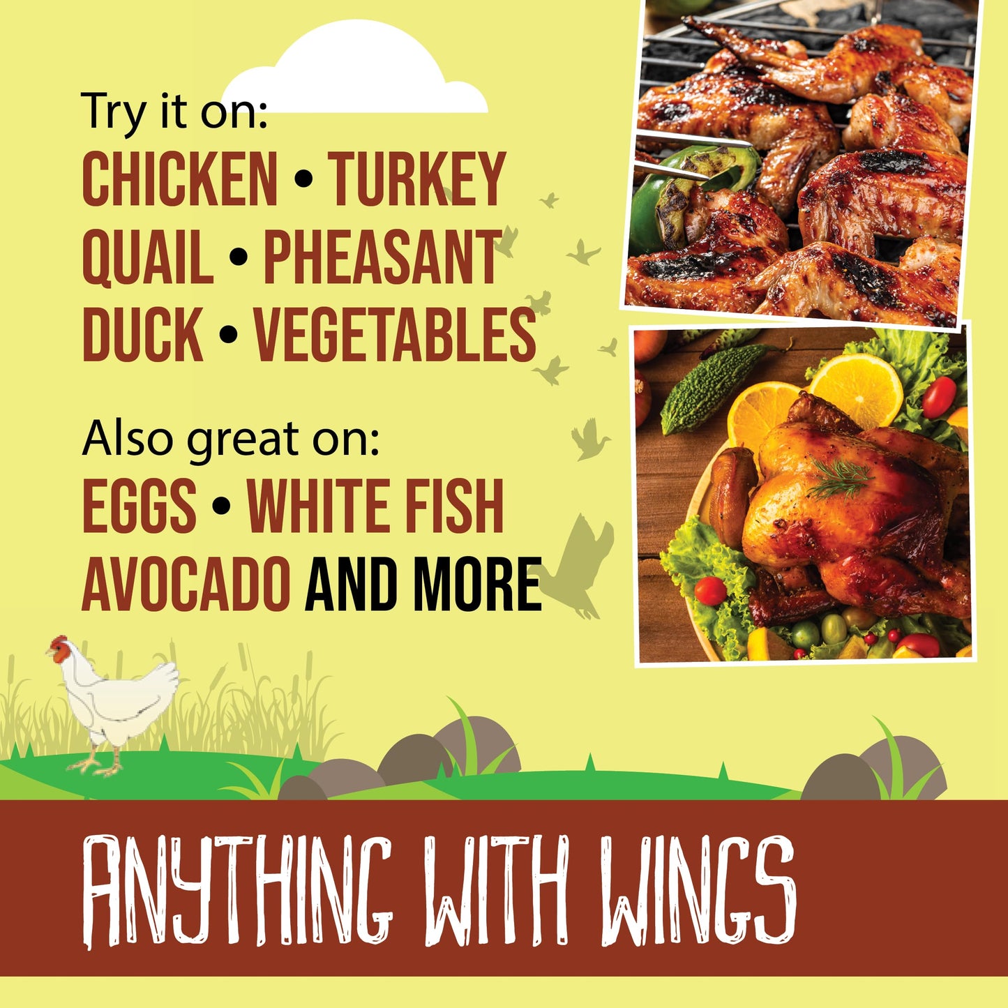 Organic Chicken Seasoning - Anything With Wings by Flavor Seed, Carnivore & Keto Poultry Rub & Wing Dust for Chicken, Quail, Duck, Pheasant