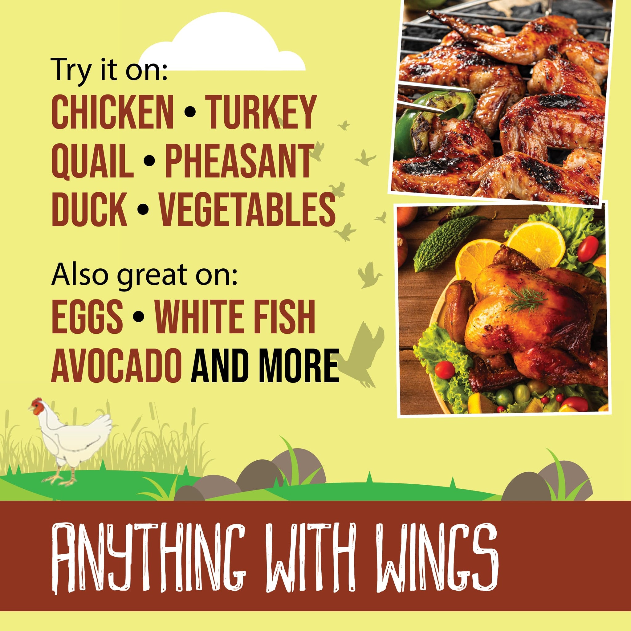 Organic Chicken Seasoning - Anything With Wings by Flavor Seed, Carnivore & Keto Poultry Rub & Wing Dust for Chicken, Quail, Duck, Pheasant