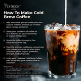 Lifeboost Dark Cold Brew Coffee - Single Origin Non-GMO USDA Organic Low Acid Coarse Ground Coffee for Cold Brew - 3rd Party Tested For Mycotoxins