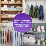 Arm & Hammer OdorBusterz ClosetMATE™, Lavender, 4 Count - Hanging Odor Absorber with Baking Soda, 360° Rotating Hook for Closets, Lockers & Storage
