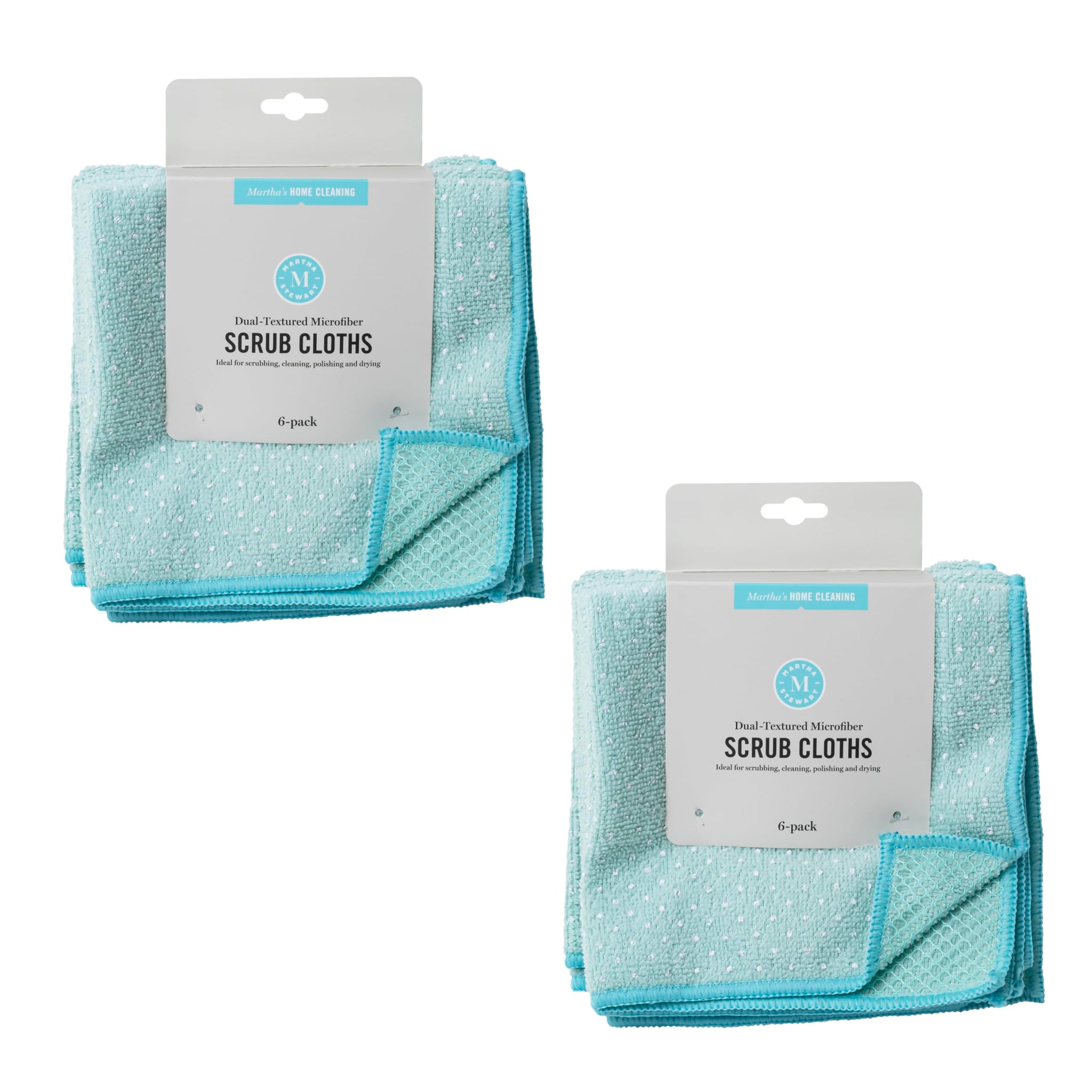 Martha Stewart Microfiber Scrub Kitchen Cloths, Polka Dot, 12 Count