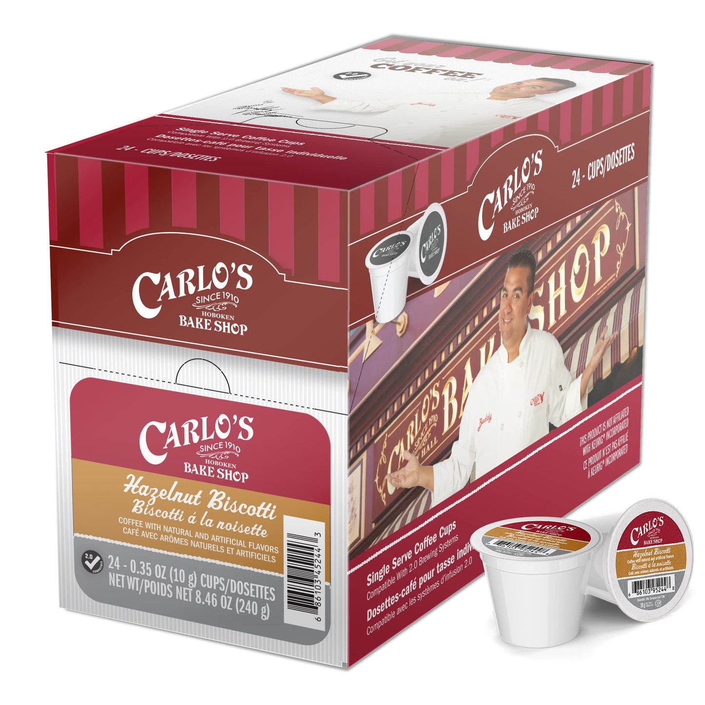 Cake Boss Coffee, Hazelnut Biscotti Flavored Single Serve Coffee, K Cups for Keurig Brewers, Medium Roast, Arabica Coffee Beans, 120 Count