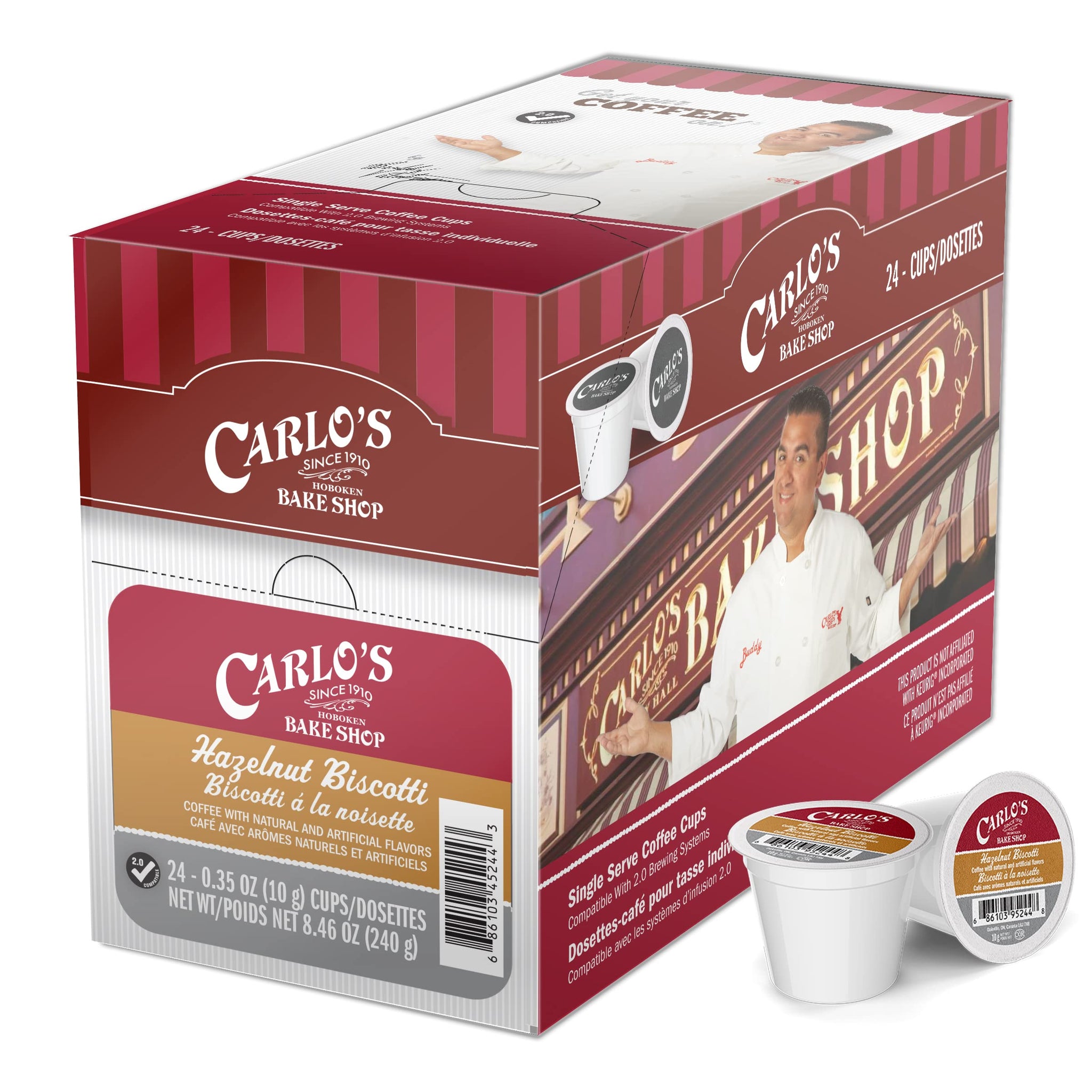 Cake Boss Coffee, Hazelnut Biscotti Flavored Single Serve Coffee, K Cups for Keurig Brewers, Medium Roast, Arabica Coffee Beans, 120 Count