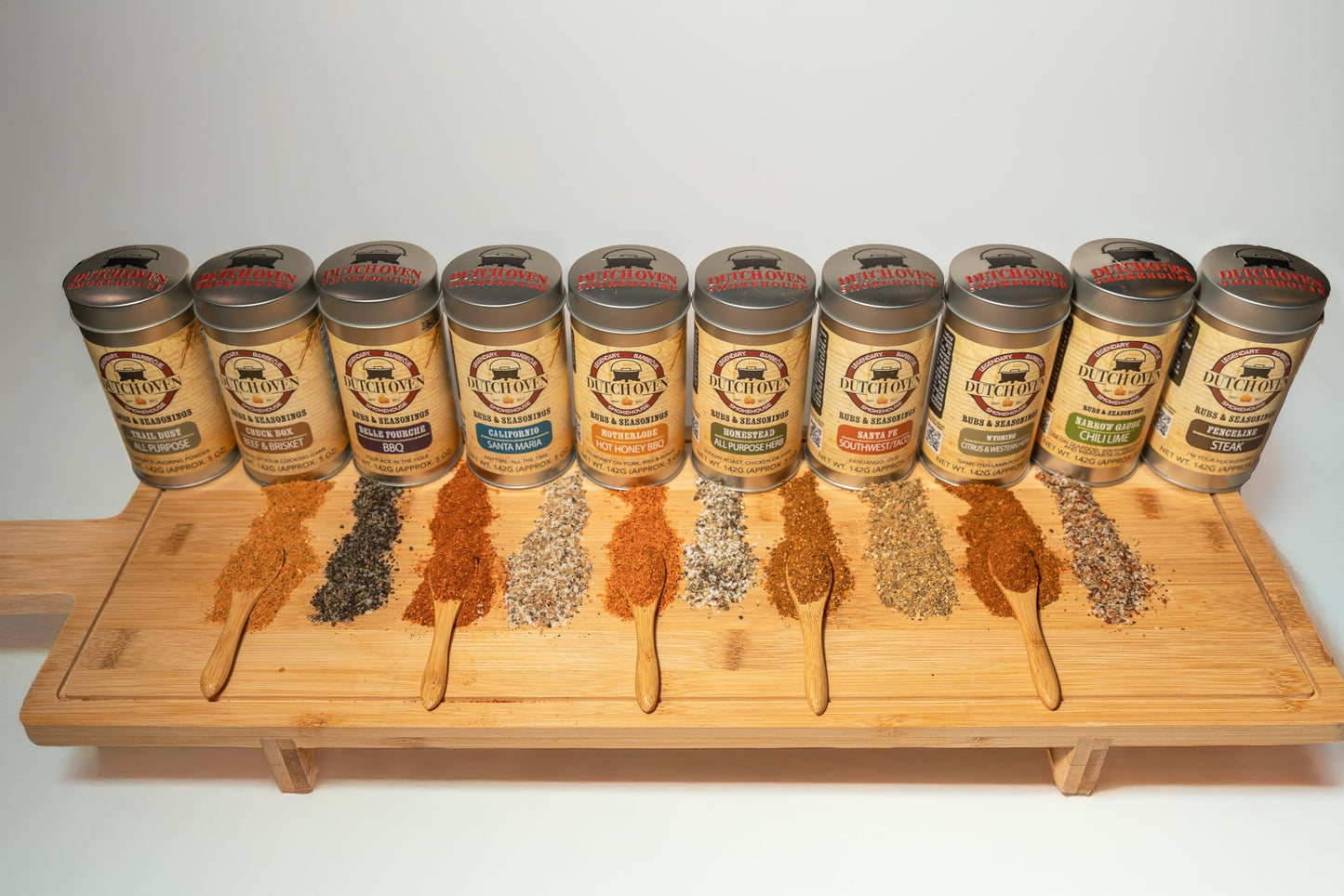 Dutch Oven Variety Spice Gift Pak II 4-pack 5.5 oz Belle Fourche, Homestead, Californio, Santa Fe - All-Natural Seasoning Set for Beef, Pork, Chicken