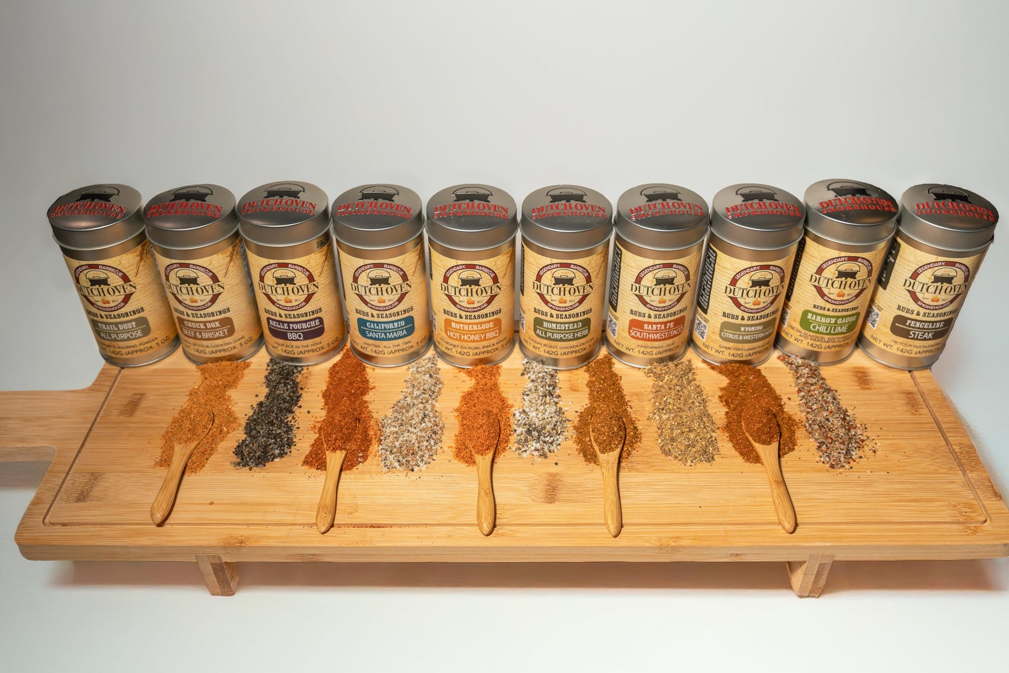 Dutch Oven Variety Spice Gift Pak II 4-pack 5.5 oz Belle Fourche, Homestead, Californio, Santa Fe - All-Natural Seasoning Set for Beef, Pork, Chicken