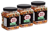 BEER NUTS Bar Mix w/Wasabi - Pretzels, Cheese Stix, Sesame Stix, Insane Grain & Wasabi Peas - 12oz Resealable Jar (Pack of 3)