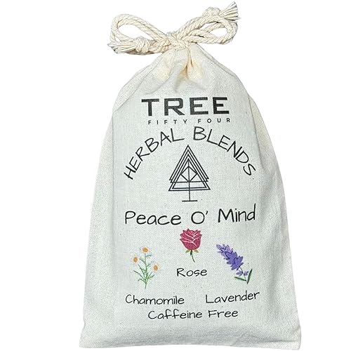 Peace O' Mind Herbal Blend - Chamomile, Red Rose Petals, Lavender | Natural Caffeine Free Tea & Smoke Blend by Tree Fifty Four | 30 Cups
