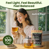NutriEffect 7-Herb Herbal Tea Blend - Up to 100 Cups | 250g (8.8 oz) Loose Leaf Tea - Rooibos, Yerba Mate & Nettle Blend - Smooth & Naturally
