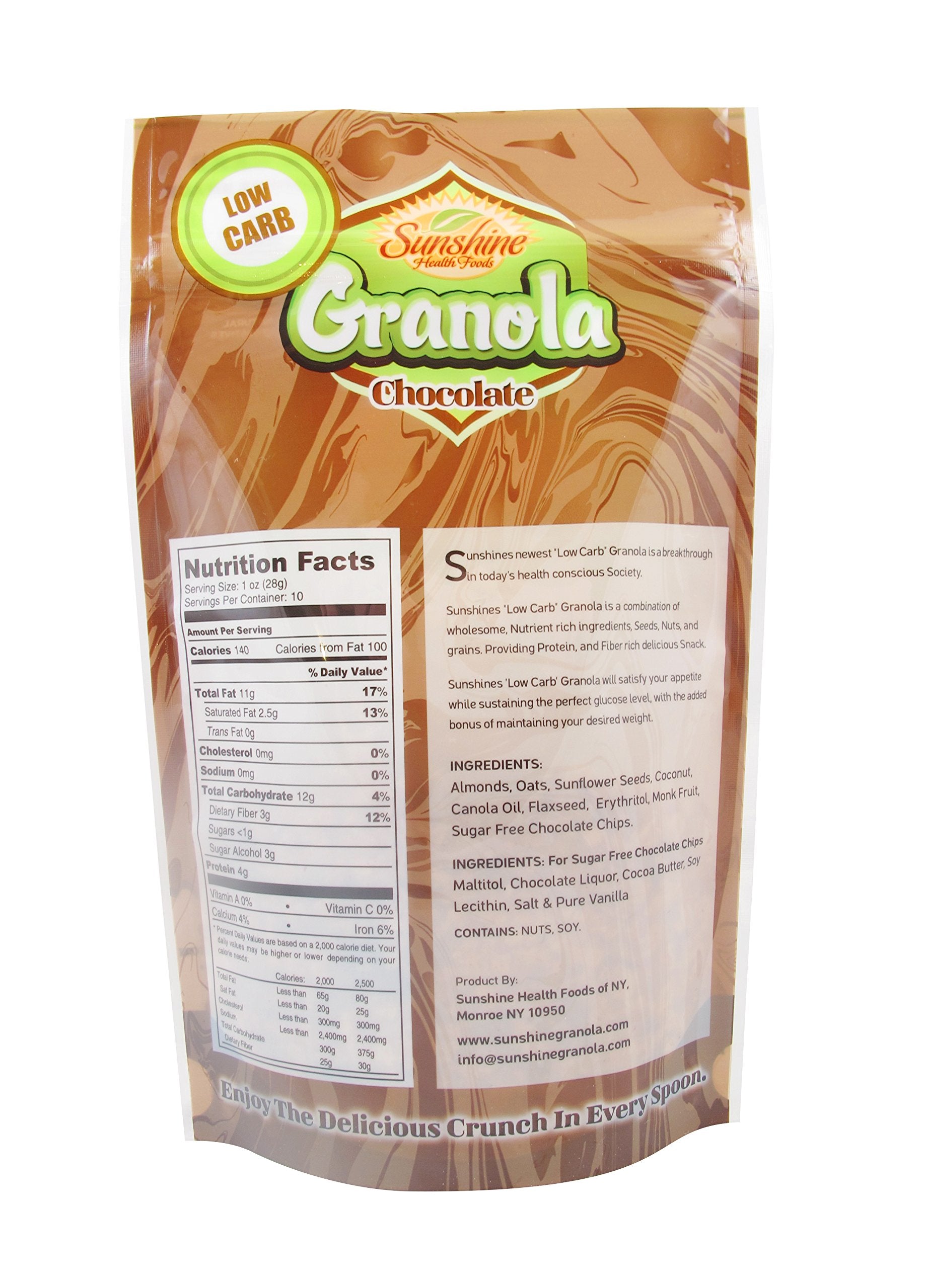 Sunshine's Low Carb Granola (10 oz) Sugar Free, chocolate