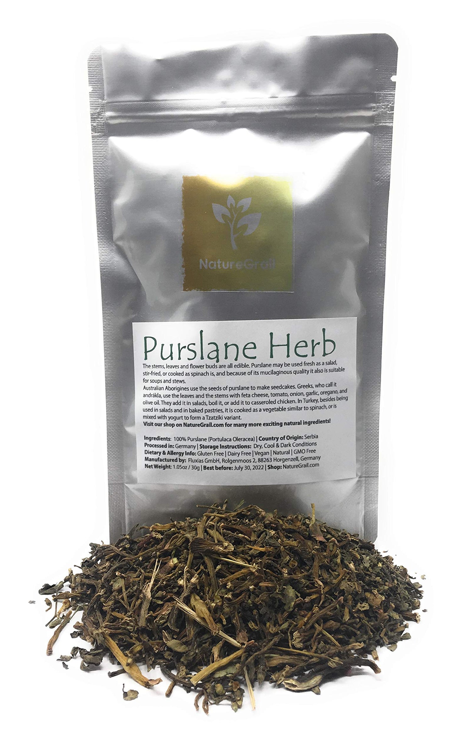 Purslane Herb - Dried And Cut Vegetable Similar To Spinach - Mix It With Yogurt To Make Tzatziki - Ingredients: 100% Purslane (Portulaca Oleracea)