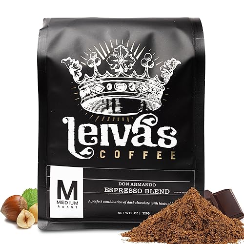 Leiva’s Medium Roast Espresso Ground (8oz), Freshly Roasted, Micro-Lot Guatemalan Coffee Beans - Don Armando Espresso Coffee Ground w/Chocolate