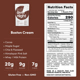 Oats Overnight Boston Cream - Overnight Oats with 20g Protein, High Fiber Breakfast Protein Shake - Gluten Free Oatmeal, Non GMO High Protein Oatmeal