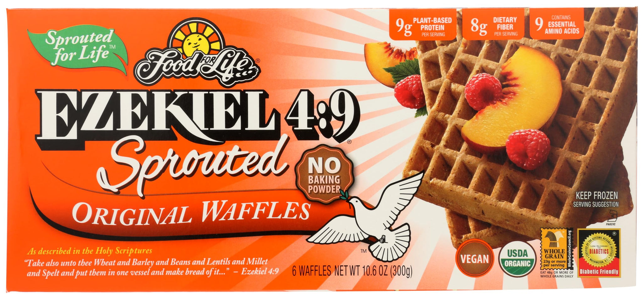 Food For Life Waffles Sported Green Original, 10.6 oz (frozen)
