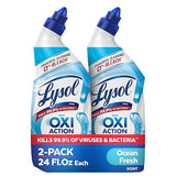 Lysol Toilet Bowl Cleaner Gel, For Cleaning and Disinfecting, Bleach Free, Ocean Fresh Scent, 24oz (Pack of 2)