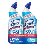 Lysol Toilet Bowl Cleaner Gel, For Cleaning and Disinfecting, Bleach Free, Ocean Fresh Scent, 24oz (Pack of 2)