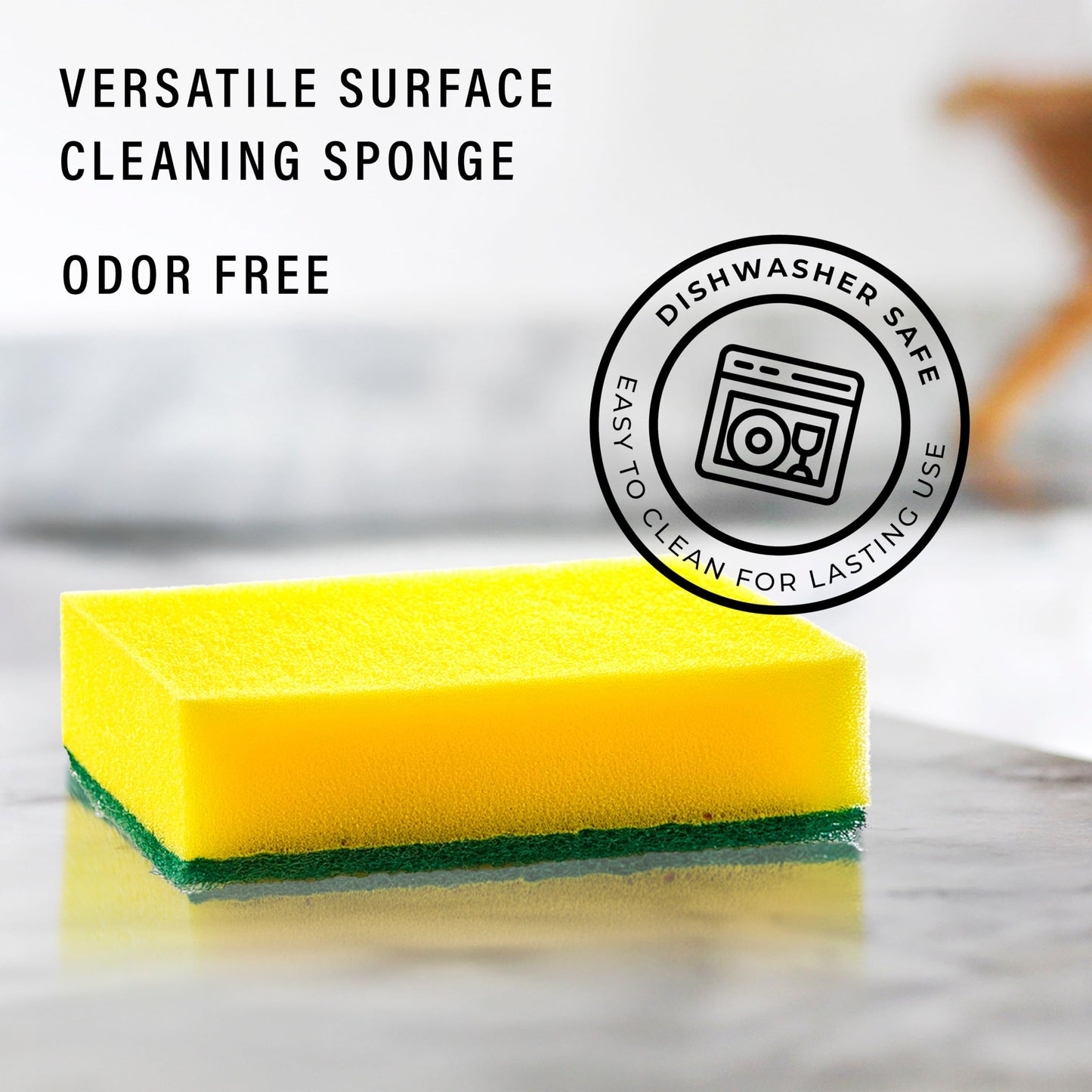DecorRack 80 Count Non-Scratch Cleaning Scrub Sponges, Dual-Sided Heavy Duty Kitchen Sponges for Dishes, Cleaning Household, Bathroom, Car Wash