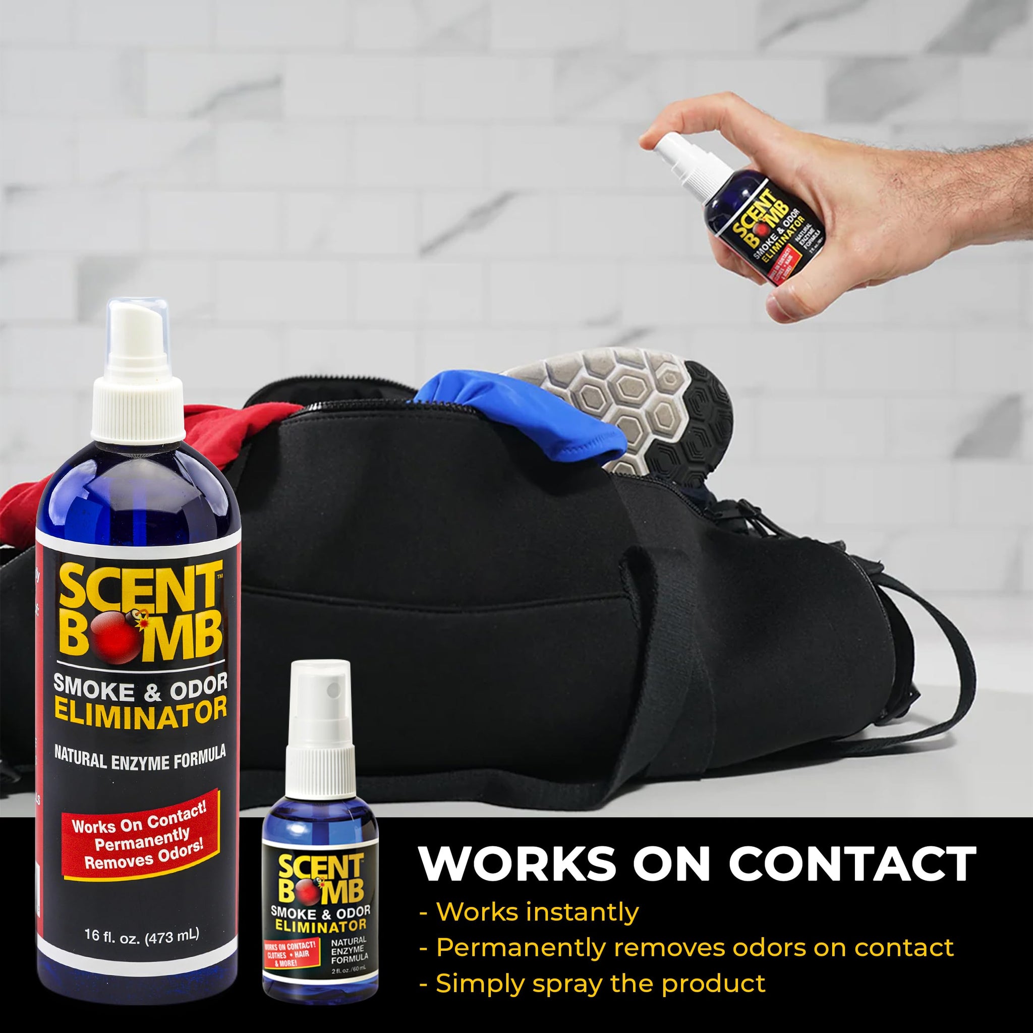 Scent Bomb Odor Eliminator Spray Enzyme Based Strong Pet Odor Eliminator for Home, Air Freshener for Room, Bathroom and Kitchen, Removes Smoke Dog Pee