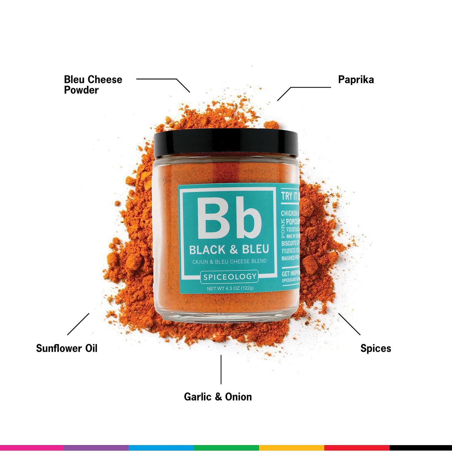 Spiceology - Black & Bleu Cajun Seasoning - Gourmet Blend of Real Bleu Cheese & Blackening Spices - Perfect for Chicken, Steak, Burgers, Seafood