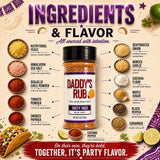 Daddy’s Rub Tasty Taco Seasoning Mix - Mild Heat Taco & Fajita Spice Blend for Easy Weeknight Meals, 5oz (Pack of 1)