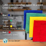 EvaClean Premium Microfiber Cleaning Cloth 16"x16" - Reusable, Washable, Non-Scratch, Microfiber Towels for Cleaning, Dusting, Polishing, High