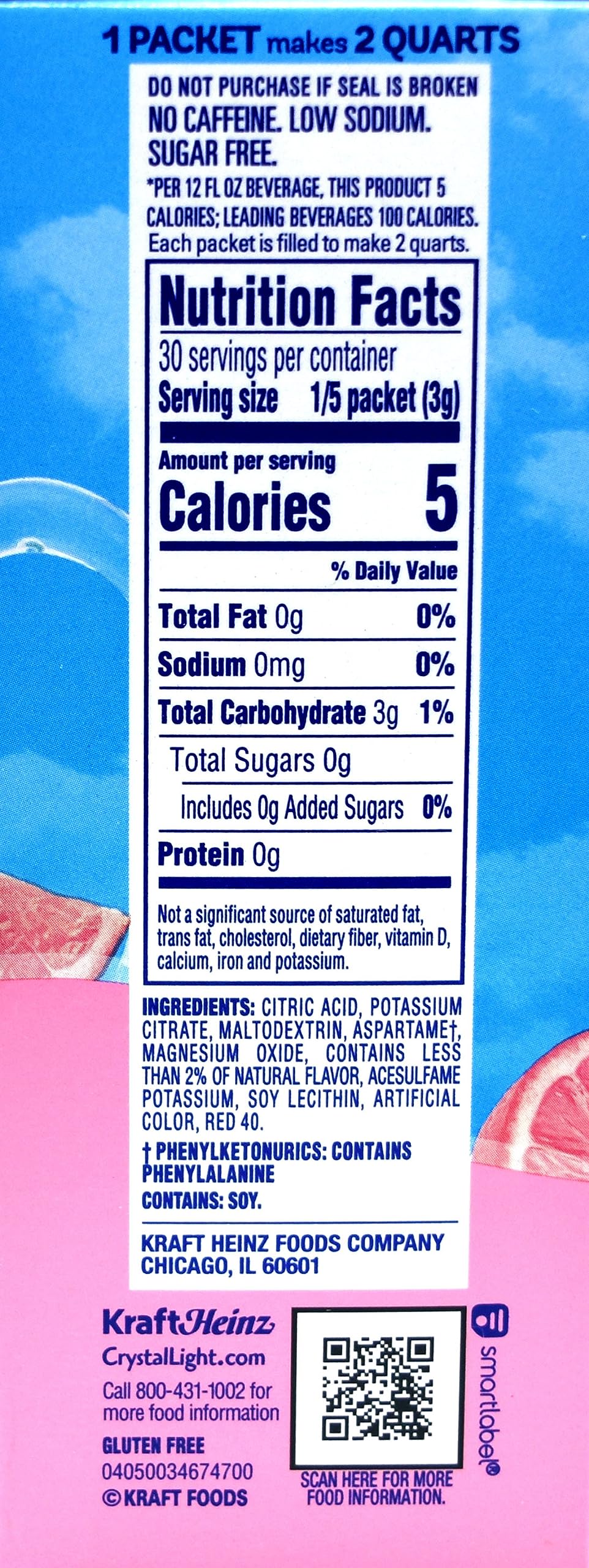 Crystal Light Pink Lemonade Drink Mix, 12-Quart 2.9-Ounce Box (Pack Of 18)