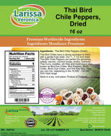 Thai Bird Chile Peppers, Dried (16 oz, ZIN: 526736)
