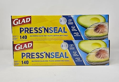 Glad Press'N Seal Multi Purpose Sealing Wrap - Leakproof, Airthight & Multisurface - 2 x 140Sq. Ft