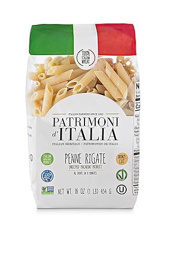 Patrimoni d'Italia Penne rigate, 1 Pound, Yellow, Typical of the Dry Pasta