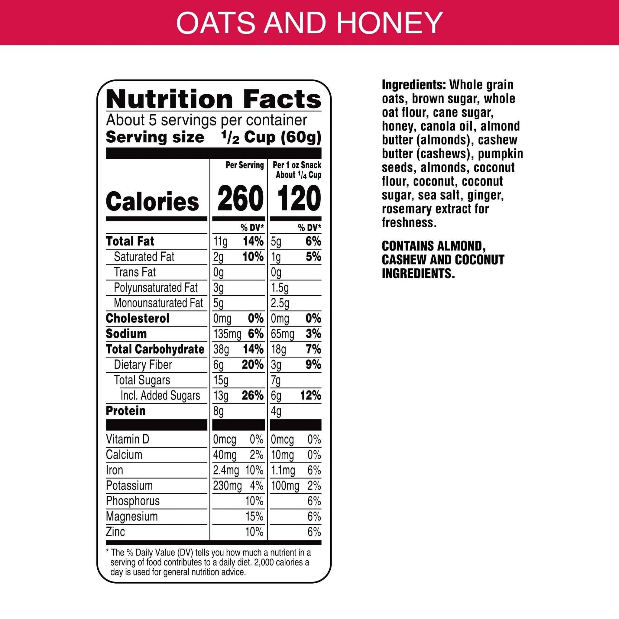 Bear Naked Granola Cereal, Whole Grain Granola, Breakfast Snacks, Oats and Honey, 11oz Bag (1 Bag)