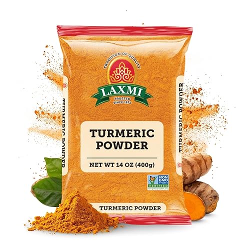 Laxmi Turmeric Powder - 14oz (400g) | Nutrient-Rich Natural Turmeric Powder | Non-GMO certified | Guaranteed Quality and Taste