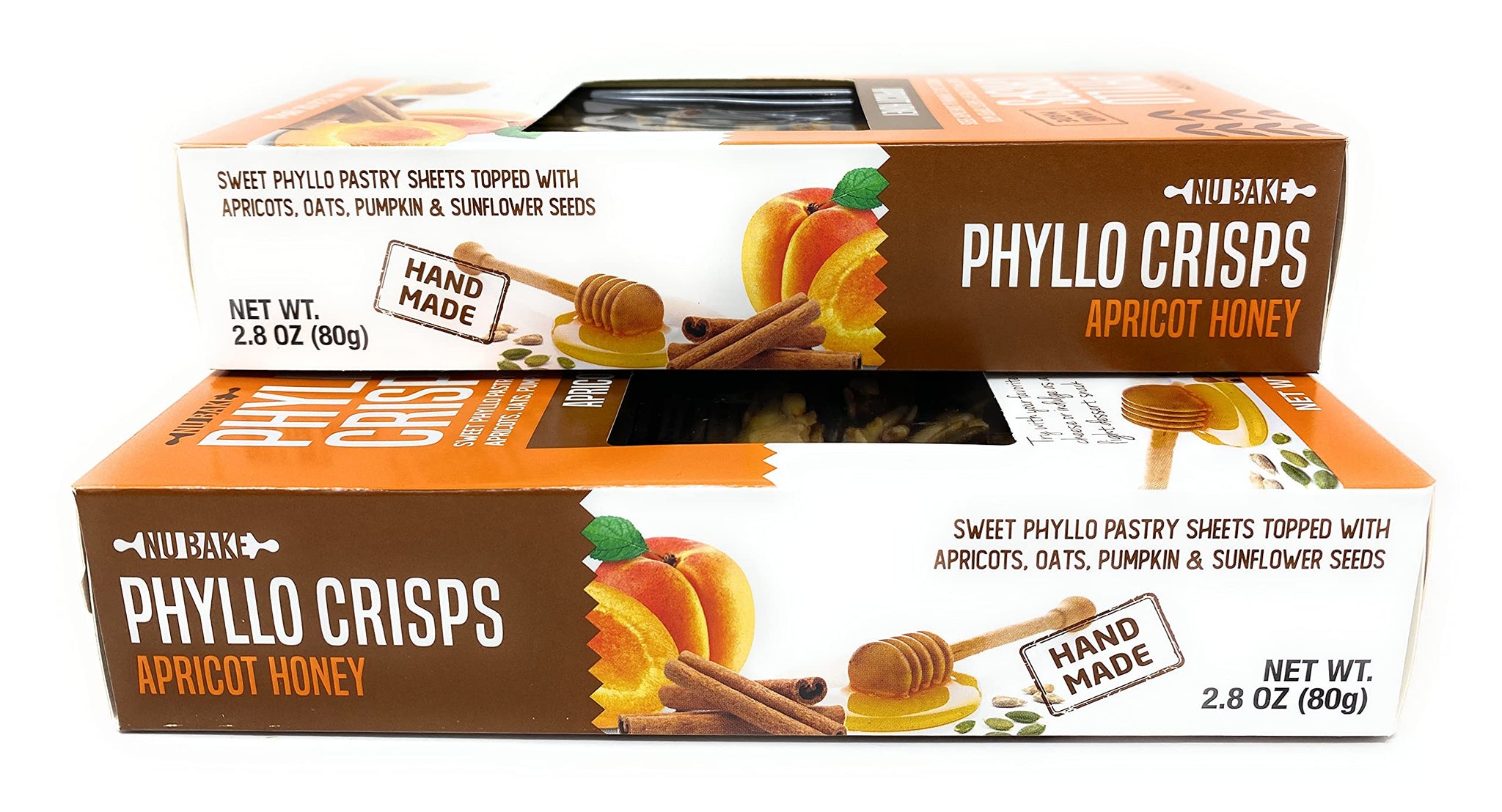 Andwing Phyllo Crisps Pastry Dough Sheets Crisp Snack Variety Bundle - Apricot Honey with Kokobunch Kit by Nu Bake | 2 Pk - 2.8 oz