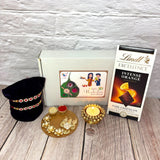 LoveNspire Rakhi Gift Hamper Set for Brother & Bhabhi - Set of 2 Bracelet Rakhis with Tealight Candle Holder, Haldi Kumkum Plate, Roli Chawal