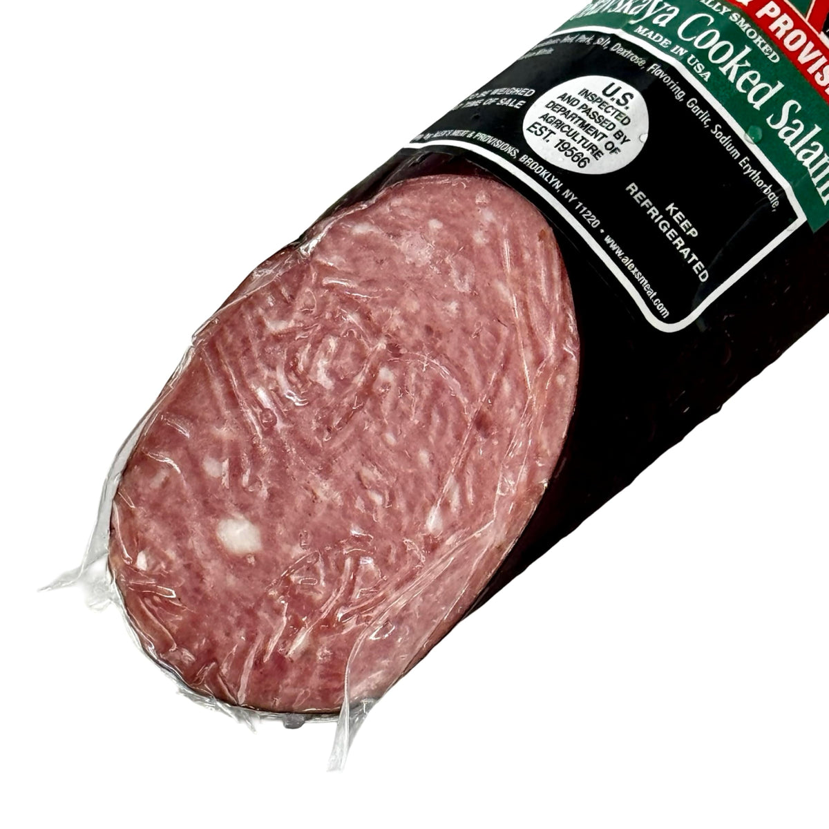 Alex’s Meat - Poltavskaya Cooked Salami - Traditional Eastern European Pork & Beef Sausage, Fully Cooked, Mildly Spiced and Juicy, Deli-Style Cold Cut