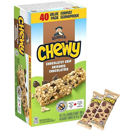 ZENVOIRA Gift Snack Box - includes Quaker Chewy Chocolate Chip Granola Bars, 40x24g (960g) Soft & Chewy Snack Bars, Custom Pack, Packed by ZENVOIRA
