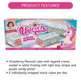 Little Debbie Unicorn Cakes, 6 Boxes, 48 Individually Wrapped Strawberry Cakes