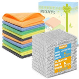 Non Scratch Wire Dishcloth and Microfiber Cleaning Cloth 10pcs-Multipurpose Wire Dishwashing Rags Wire Mesh Cleaning Cloth,Kitchen Towels
