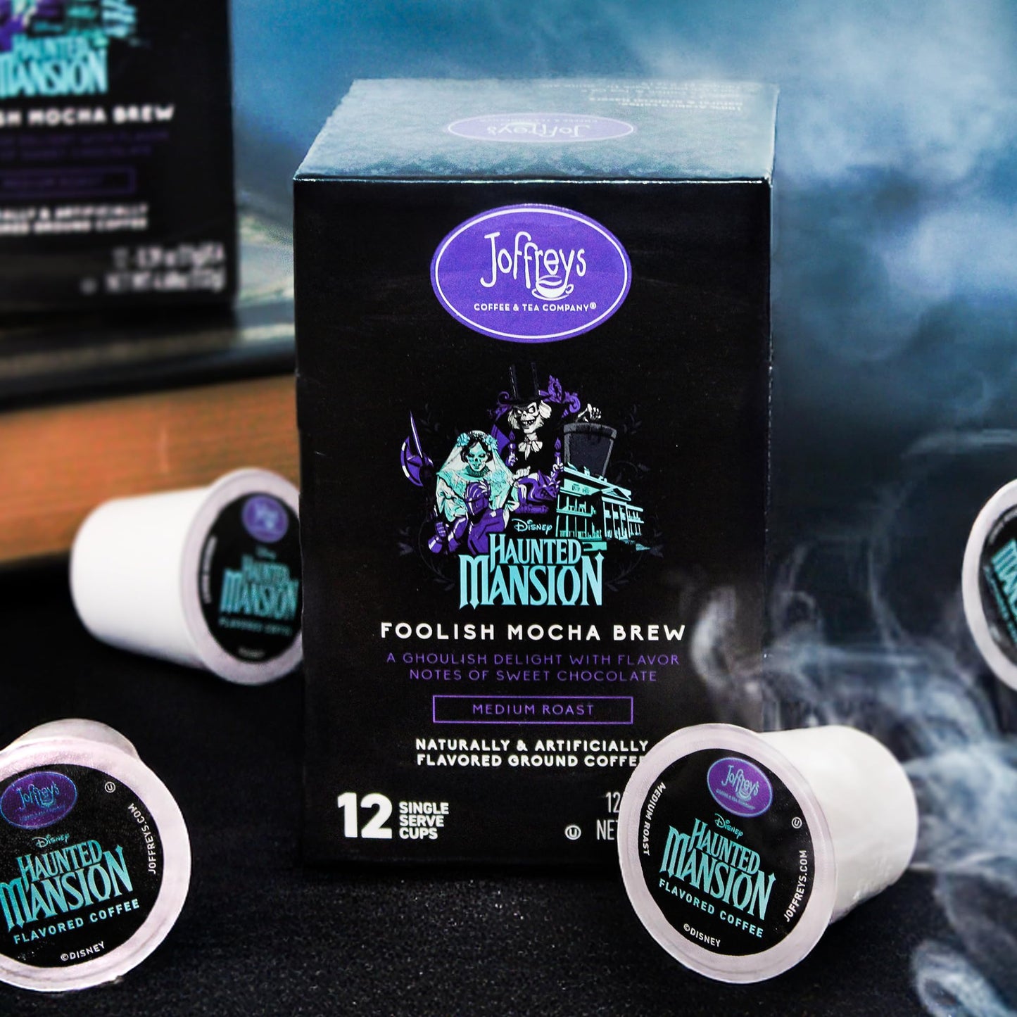 Joffrey’s Coffee - Disney Haunted Mansion Foolish Mocha Brew Single Serve Coffee Pods | Sweet Chocolate (12 Pack)