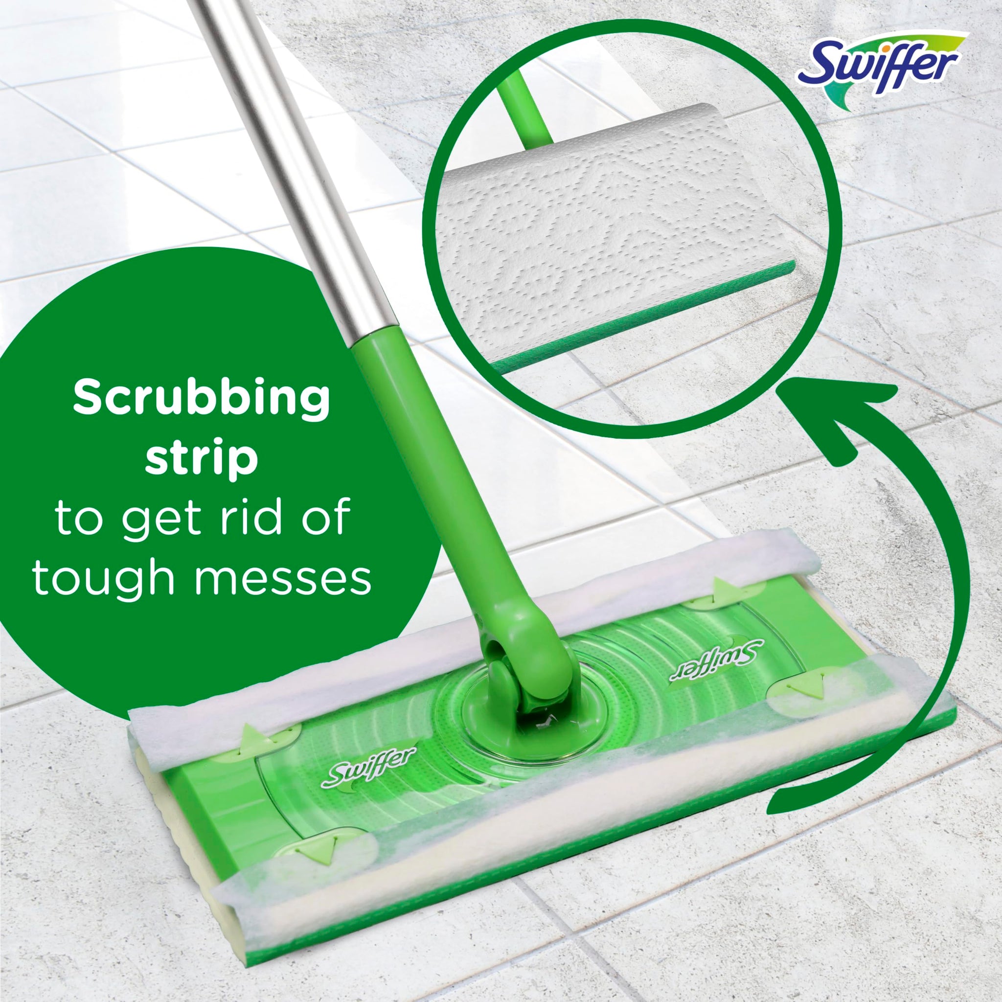 Swiffer Sweep + Mop, Wet Pads Refill, Floor Cleaner for Dirt, Dust, Hair, Cleaning Cloths for Mopping Home, Bathroom, Kitchen, All Purpose