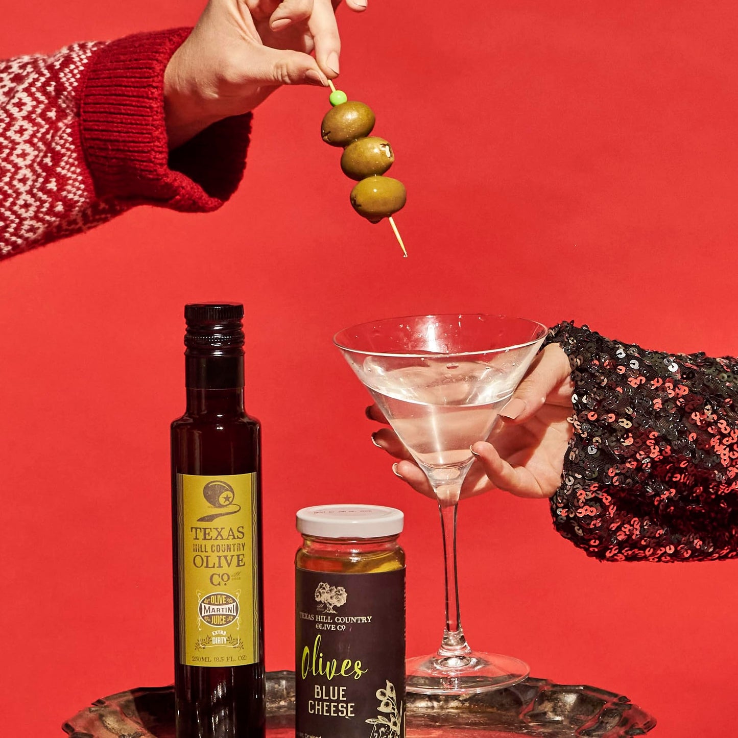 Texas Hill Country Olive Co. Extra Dirty Martini Olive Juice - Premium Olive Brine for Bold Flavor, Classic Cocktail Mixer & Home Bar Essential - Made