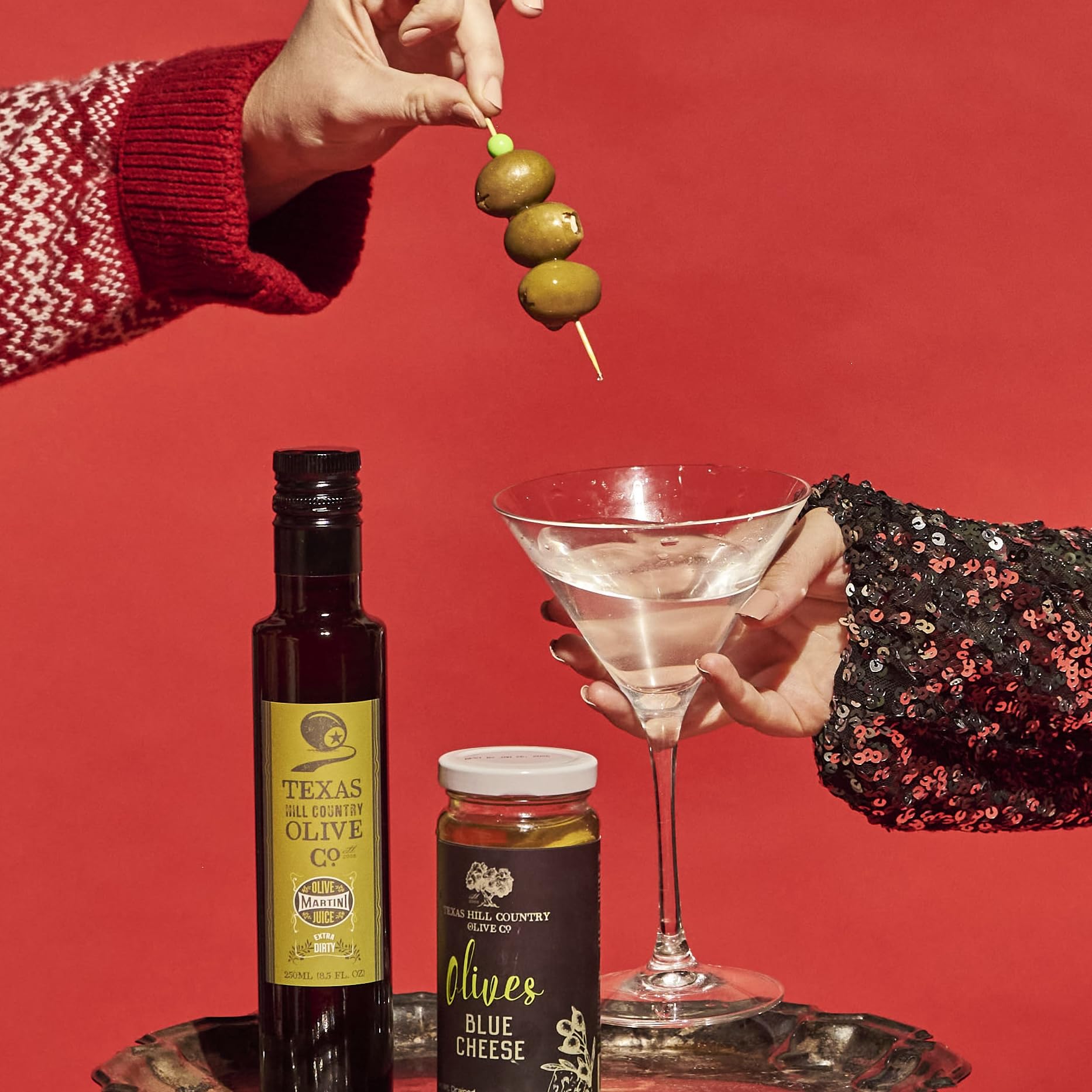 Texas Hill Country Olive Co. Extra Dirty Martini Olive Juice - Premium Olive Brine for Bold Flavor, Classic Cocktail Mixer & Home Bar Essential - Made