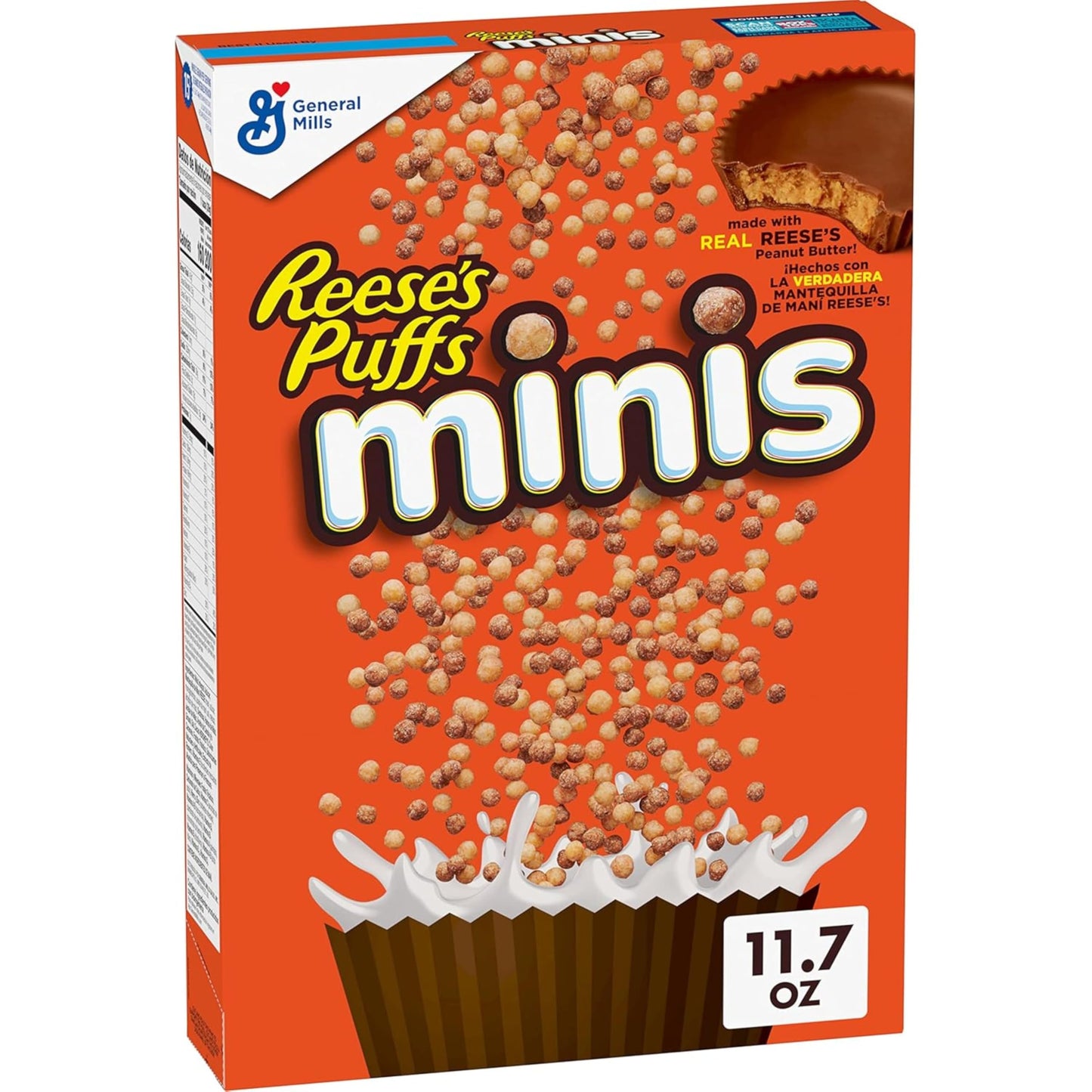 Reese's Puffs Minis Breakfast Cereal, Chocolate Peanut Butter Cereal, 11.7 OZ