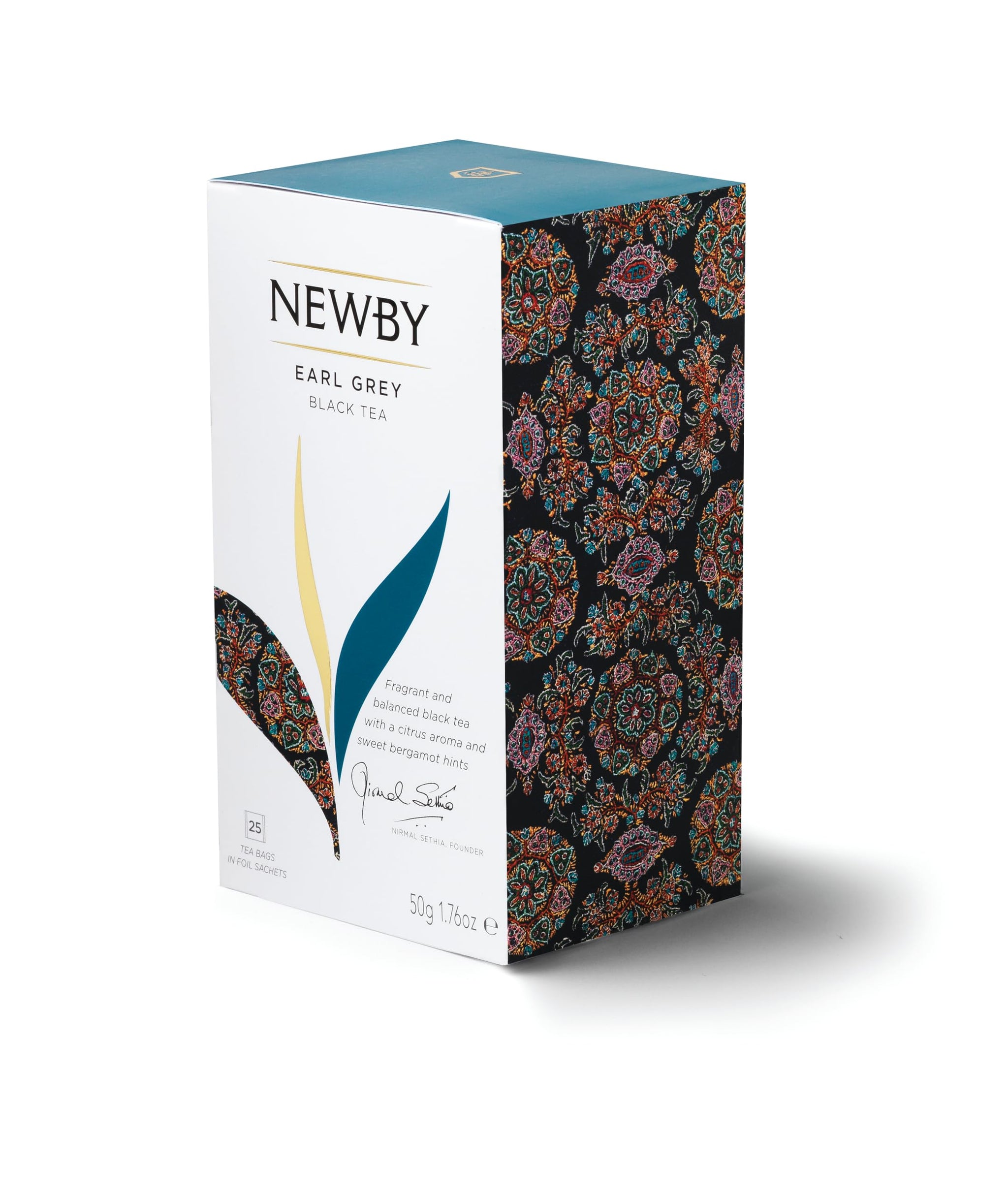 Newby Teas Earl Grey - 25 Individually Wrapped Tea Bags - Flavoured Black Tea with Pure Bergamot Oil - Premium Black Tea from India