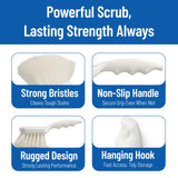 SPARTA Flo-Pac 8" Utility Scrub Brush with 2" Nylon Bristles, Plastic Pistol Grip Handle, Commercial Handheld Cleaning Brush, White