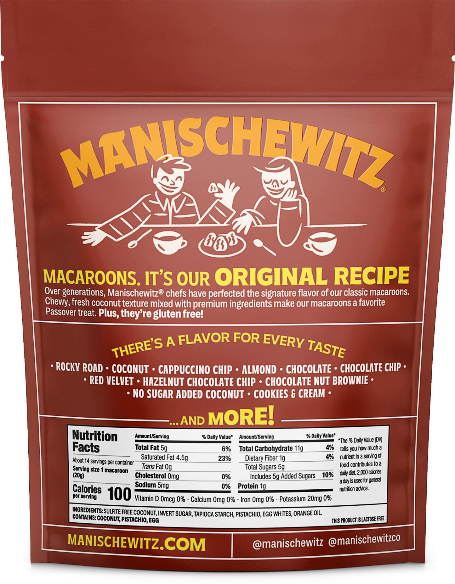 Manischewitz Pistachio Orange Macaroons, 10 oz (3 Pack) | Coconut Macaroons | Resealable Bag | Dairy Free | Gluten Free Coconut Cookie | Kosher