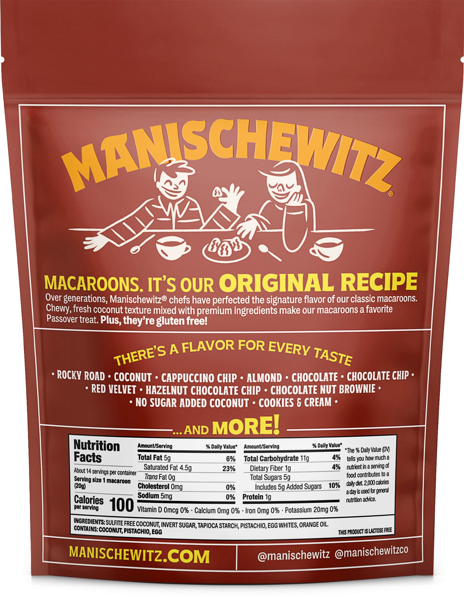 Manischewitz Pistachio Orange Macaroons, 10 oz (3 Pack) | Coconut Macaroons | Resealable Bag | Dairy Free | Gluten Free Coconut Cookie | Kosher