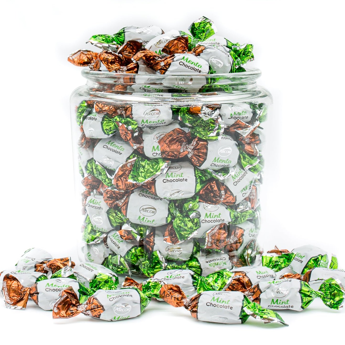 Chocolate Filled Mints Individually Wrapped 1 lb - Mint Hard Shell with Chocolate Filled Center, Old Fashioned Candy