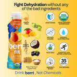 Berri Fit Hydration - Organic Mango Flavor Natural Sports Drink - Plant-Based Electrolyte Beverage - Low Calorie, Paleo Coconut Water Solution, 16oz